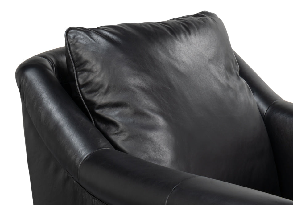Vandike Arm Chair, Onyx Black by Sarreid Ltd - view 9