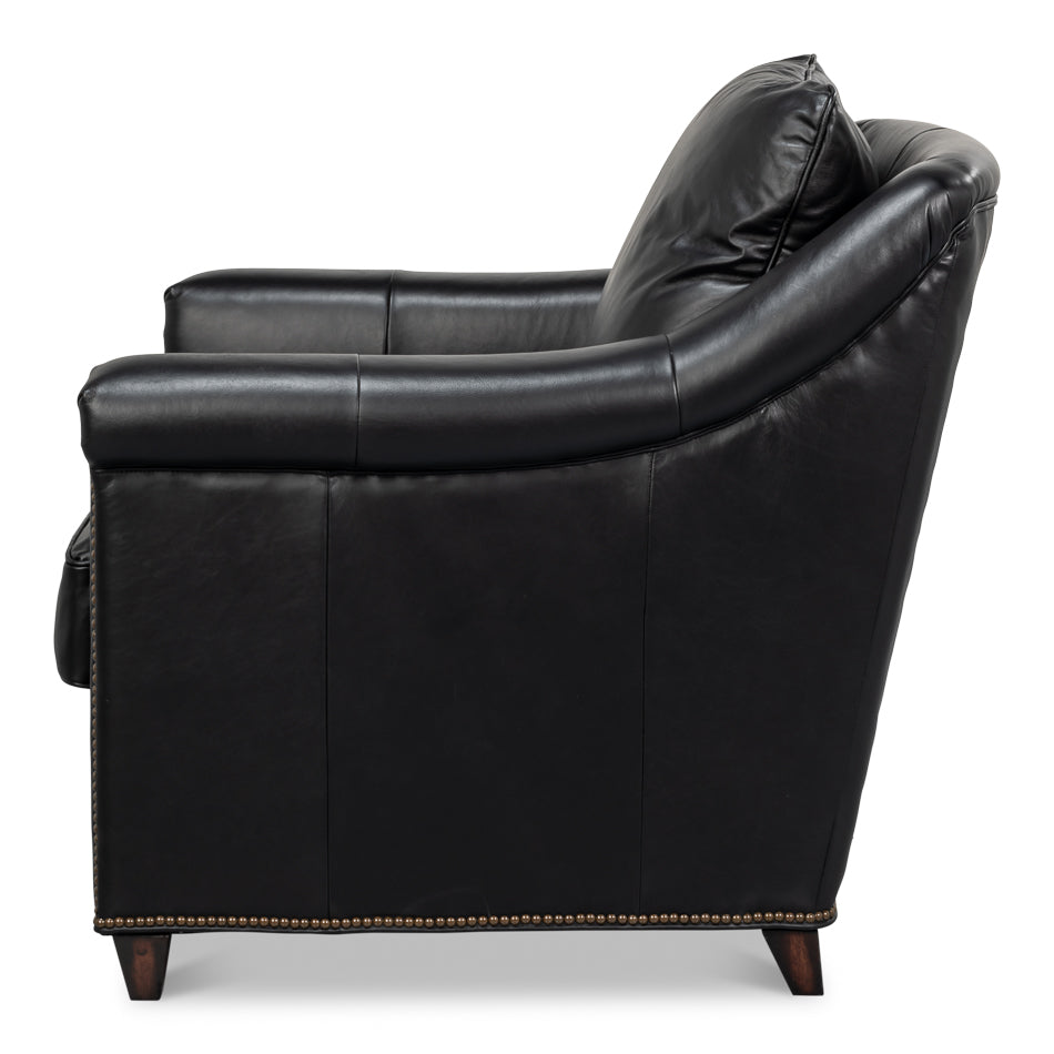 Vandike Arm Chair, Onyx Black by Sarreid Ltd - view 3