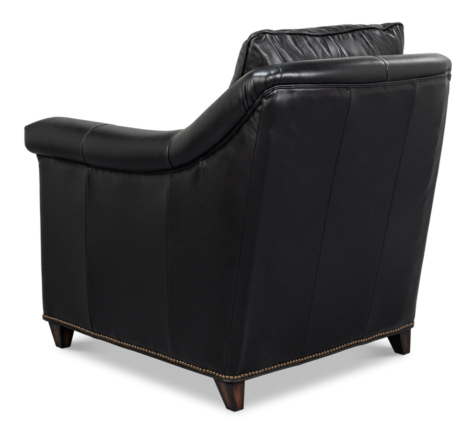 Vandike Arm Chair, Onyx Black by Sarreid Ltd - view 5