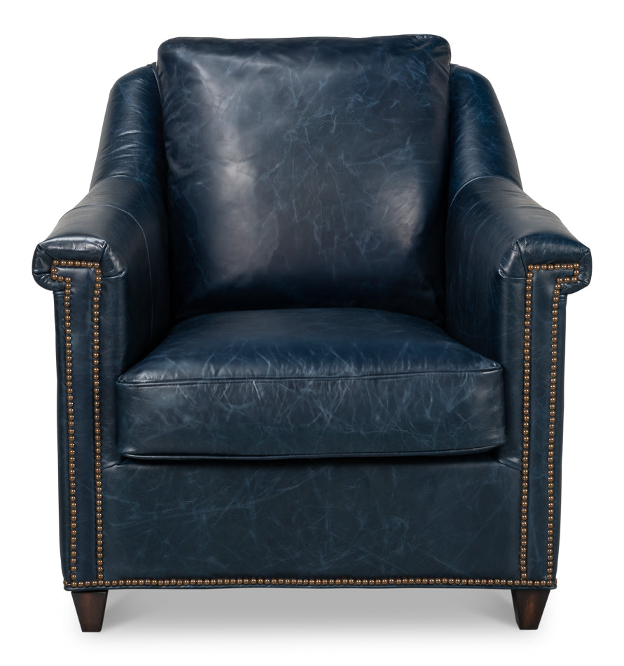 Vandike Arm Chair, Chateau Blue by Sarreid Ltd - view 2