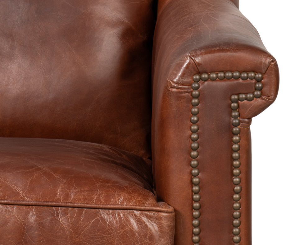 Vandike Arm Chair, Newark Brown by Sarreid Ltd - view 10