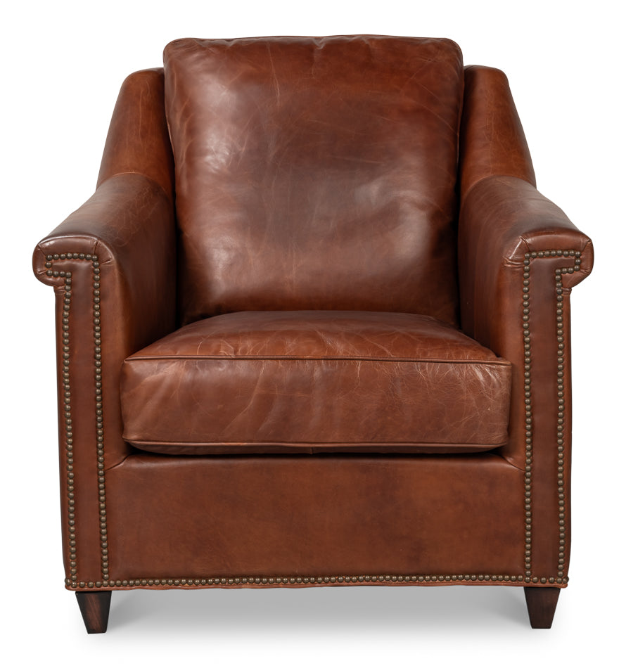 Vandike Arm Chair, Newark Brown by Sarreid Ltd - view 2