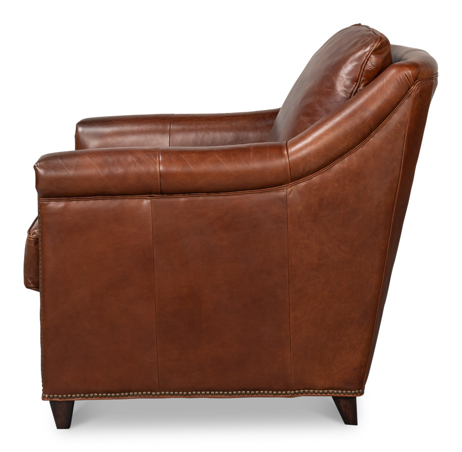 Vandike Arm Chair, Newark Brown by Sarreid Ltd - view 3