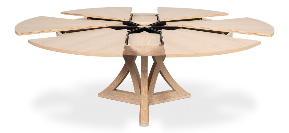 Casual Jupe Dining Table,Bleached Oak,M by Sarreid Ltd - view 3