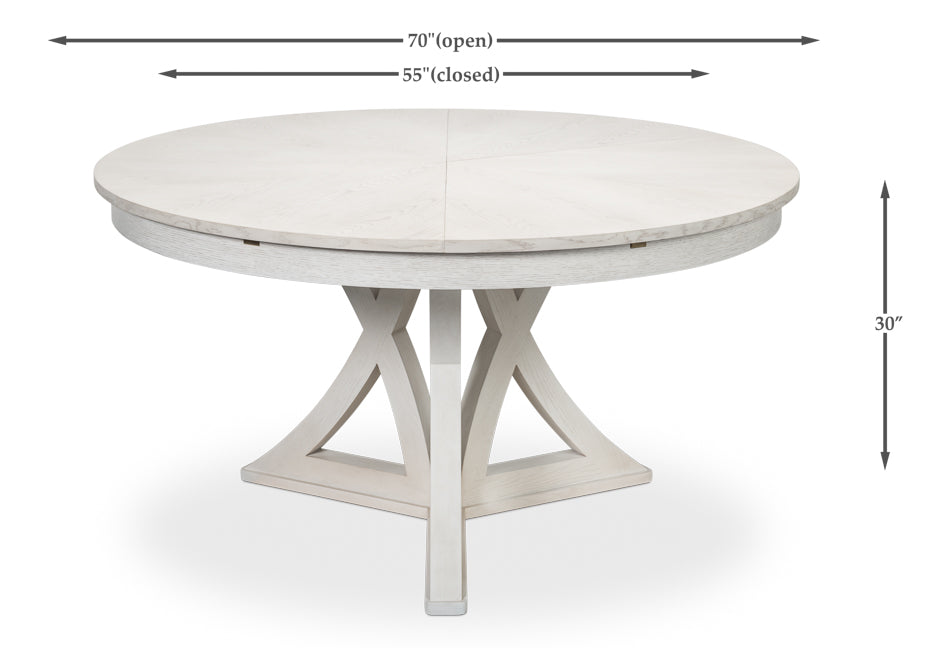 Casual Jupe Dining Table,Workingwhite,Md by Sarreid Ltd - view 7