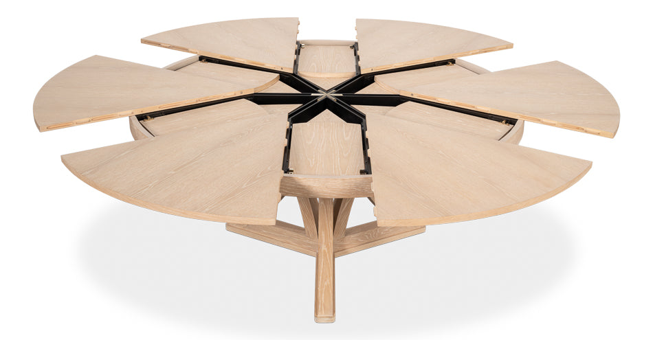 Casual Jupe Dining Table,Bleached Oak,Lg by Sarreid Ltd - view 9