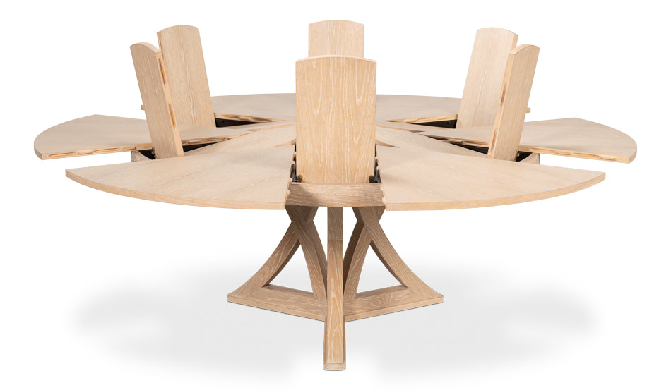 Casual Jupe Dining Table,Bleached Oak,Lg by Sarreid Ltd - view 4