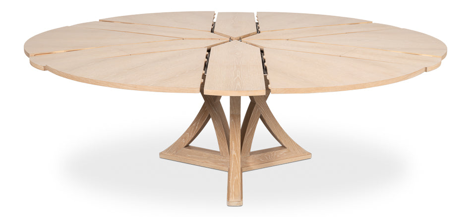 Casual Jupe Dining Table,Bleached Oak,Lg by Sarreid Ltd - view 5