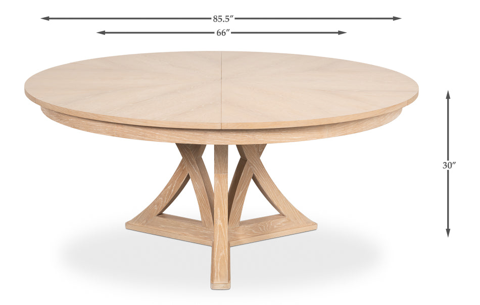 Casual Jupe Dining Table,Bleached Oak,Lg by Sarreid Ltd - view 7