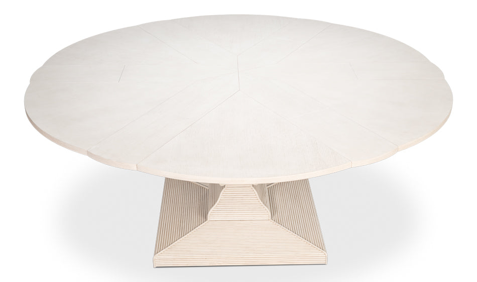 Kelso Jupe Dining Table,White,Med by Sarreid Ltd - view 8
