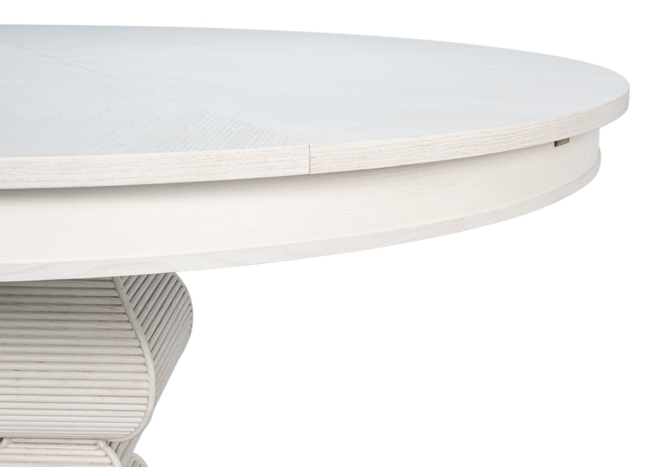 Kelso Jupe Dining Table,White,Med by Sarreid Ltd - view 11