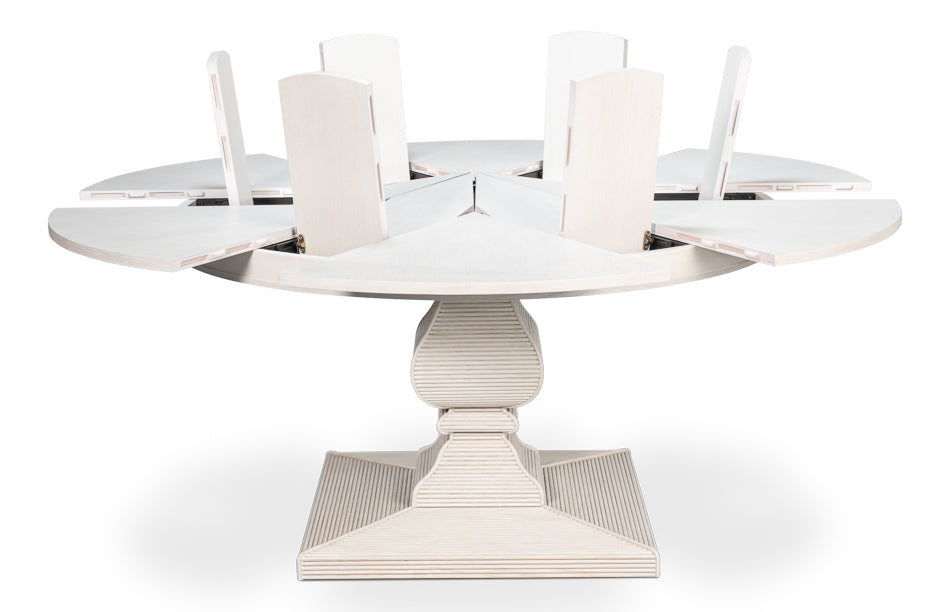 Kelso Jupe Dining Table,White,Med by Sarreid Ltd - view 3