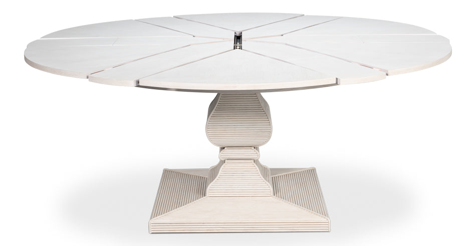 Kelso Jupe Dining Table,White,Med by Sarreid Ltd - view 4