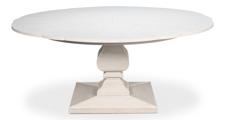 Kelso Jupe Dining Table,White,Med by Sarreid Ltd - view 5