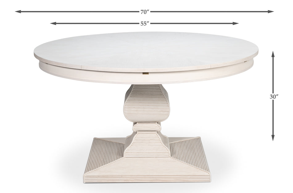 Kelso Jupe Dining Table,White,Med by Sarreid Ltd - view 7