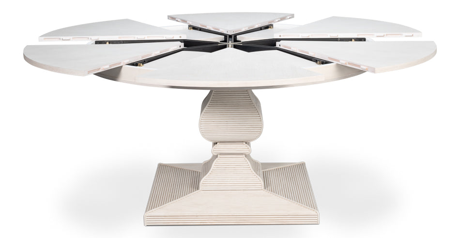 Kelso Jupe Dining Table,White,Lg by Sarreid Ltd - view 2