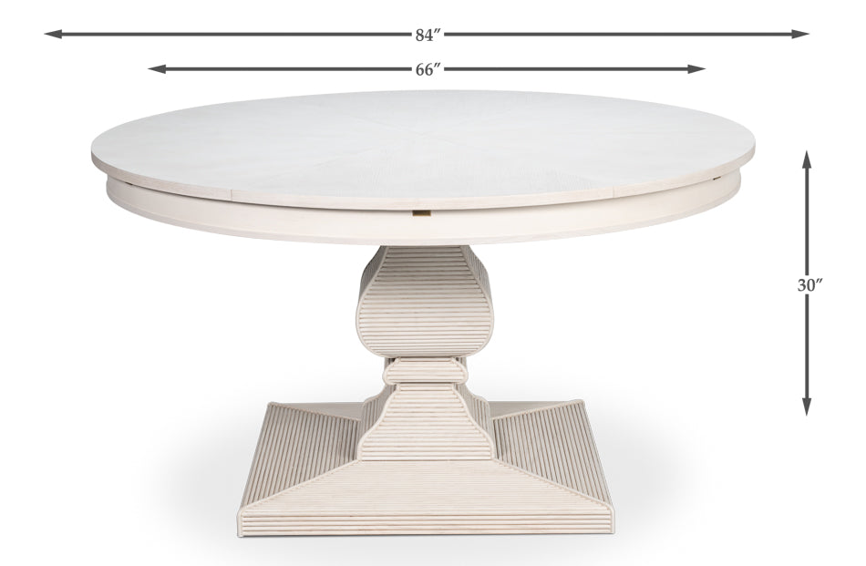 Kelso Jupe Dining Table,White,Lg by Sarreid Ltd - view 7
