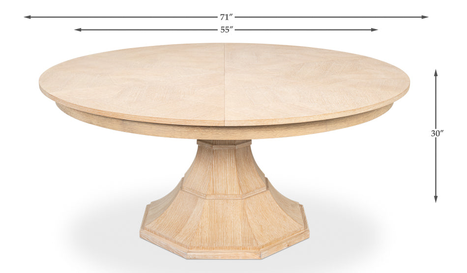 Giselle Jupe Table,Med,Bleached Oak by Sarreid Ltd - view 7