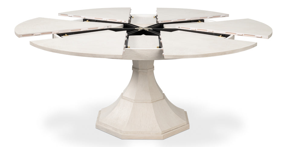 Giselle Jupe Dining Tbl,Lg,Working White by Sarreid Ltd - view 2