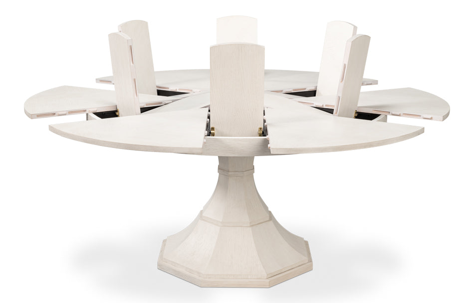 Giselle Jupe Dining Tbl,Lg,Working White by Sarreid Ltd - view 3