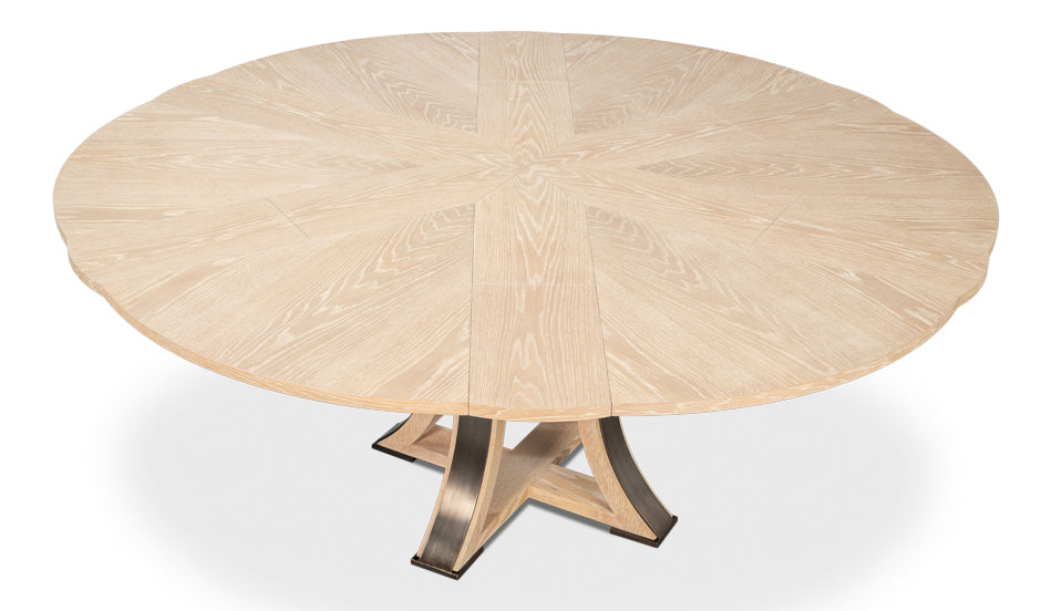 Tower Jupe Dining Table,Med,Bleached Oak by Sarreid Ltd - view 8
