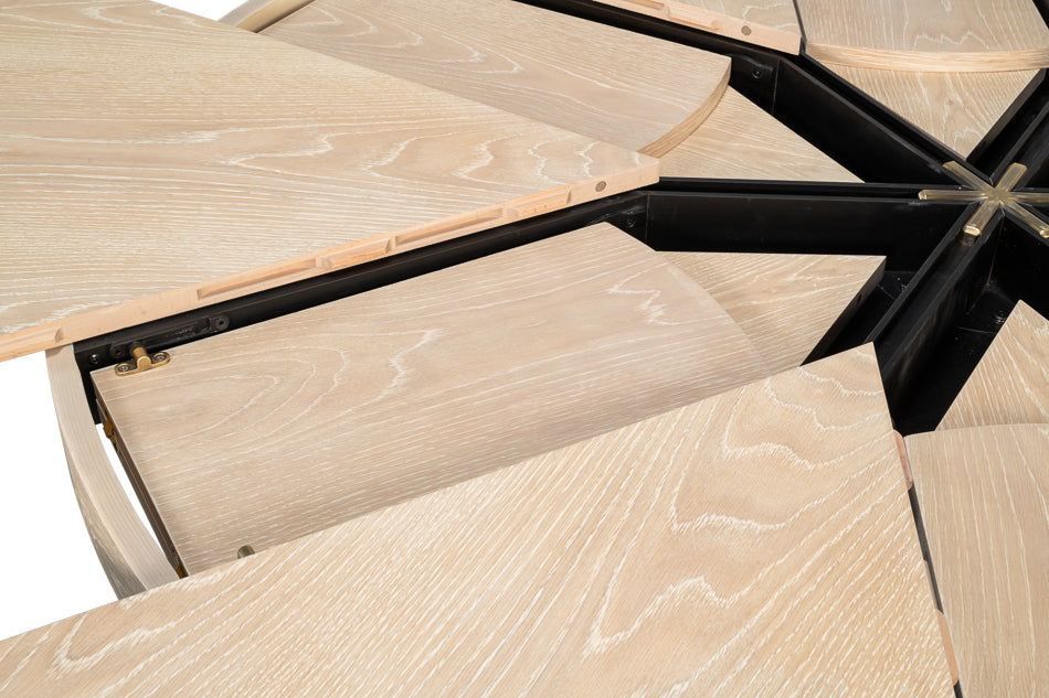 Tower Jupe Dining Table,Med,Bleached Oak by Sarreid Ltd - view 10