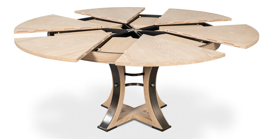 Tower Jupe Dining Table,Med,Bleached Oak by Sarreid Ltd - view 2