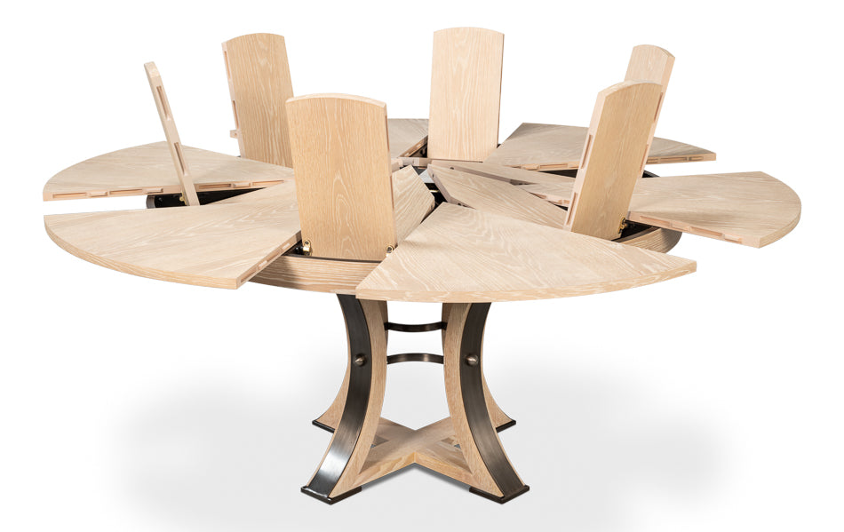 Tower Jupe Dining Table,Med,Bleached Oak by Sarreid Ltd - view 3