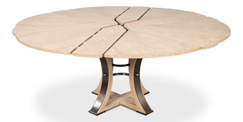 Tower Jupe Dining Table,Med,Bleached Oak by Sarreid Ltd - view 4