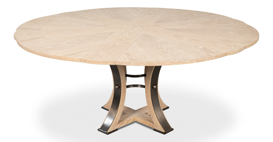 Tower Jupe Dining Table,Med,Bleached Oak by Sarreid Ltd - view 5