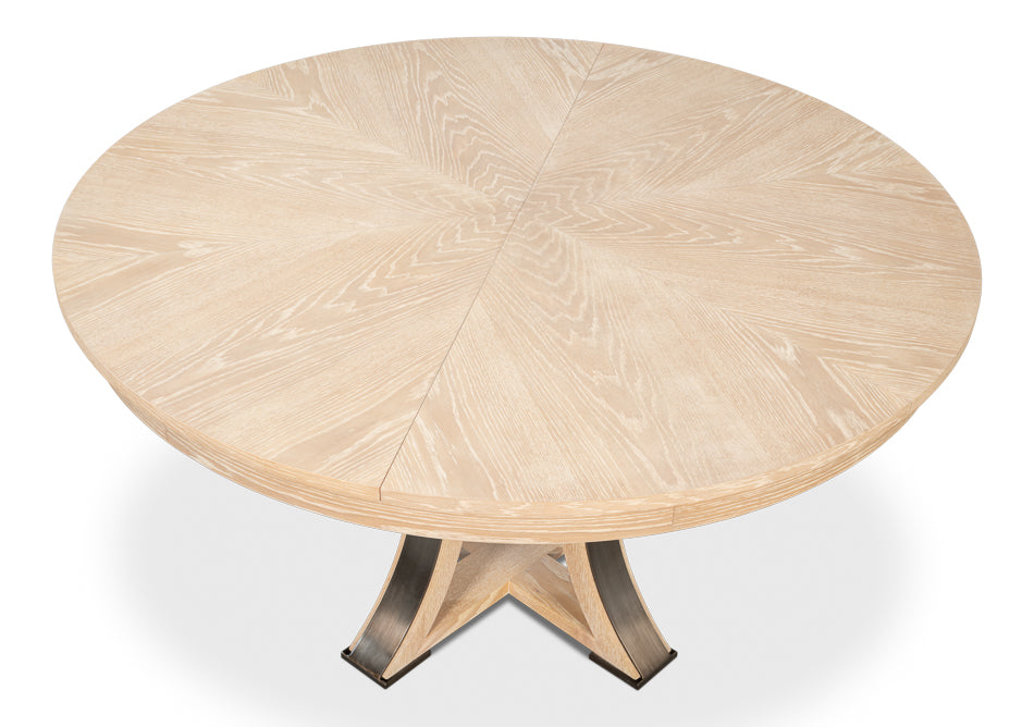 Tower Jupe Dining Table,Med,Bleached Oak by Sarreid Ltd - view 6