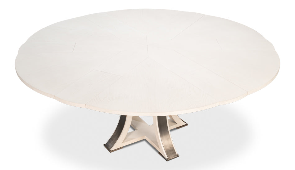 Tower Jupe Dining Table,Med,Working Wht by Sarreid Ltd - view 8