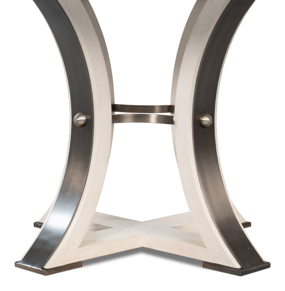 Tower Jupe Dining Table,Med,Working Wht by Sarreid Ltd - view 11