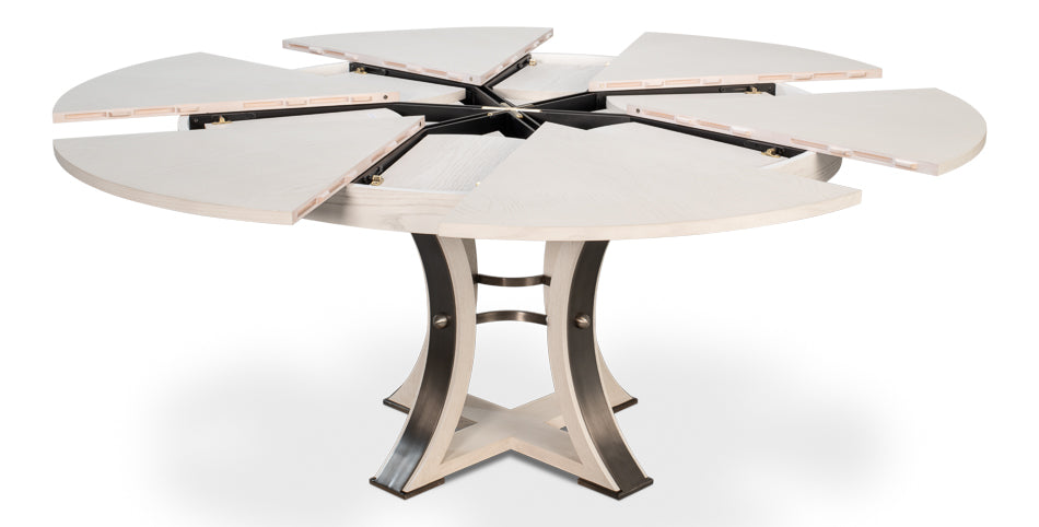 Tower Jupe Dining Table,Med,Working Wht by Sarreid Ltd - view 2