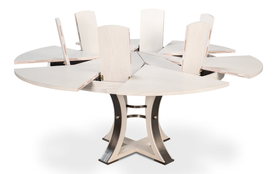 Tower Jupe Dining Table,Med,Working Wht by Sarreid Ltd - view 3