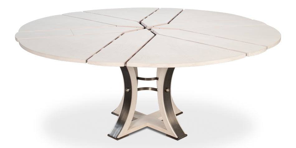 Tower Jupe Dining Table,Med,Working Wht by Sarreid Ltd - view 4