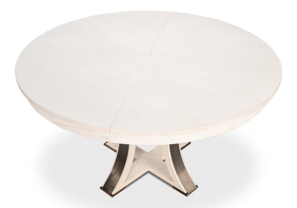 Tower Jupe Dining Table,Med,Working Wht by Sarreid Ltd - view 6