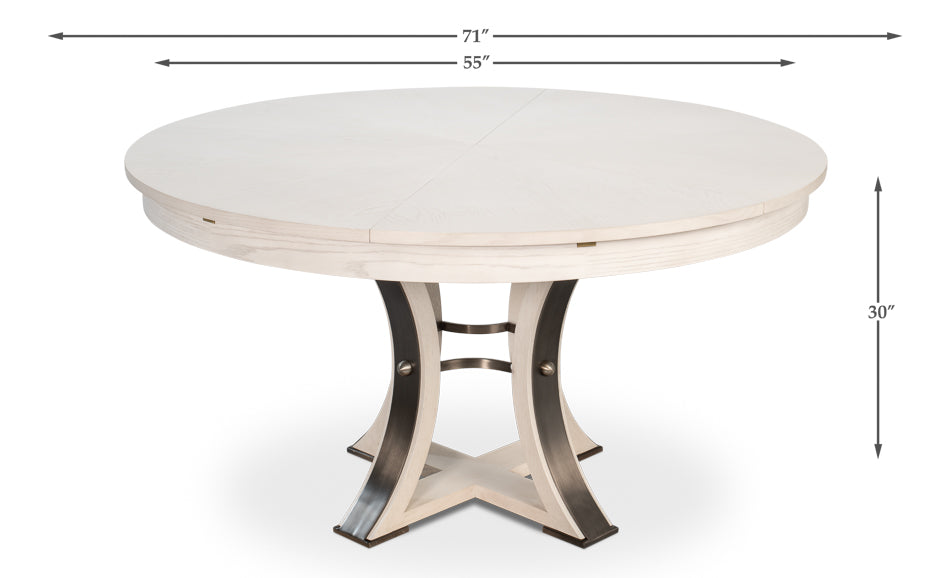 Tower Jupe Dining Table,Med,Working Wht by Sarreid Ltd - view 7