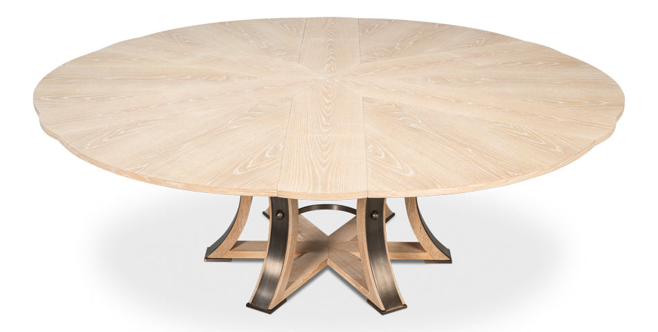Tower Jupe Dining Table,Lrg,Bleached Oak by Sarreid Ltd - view 8