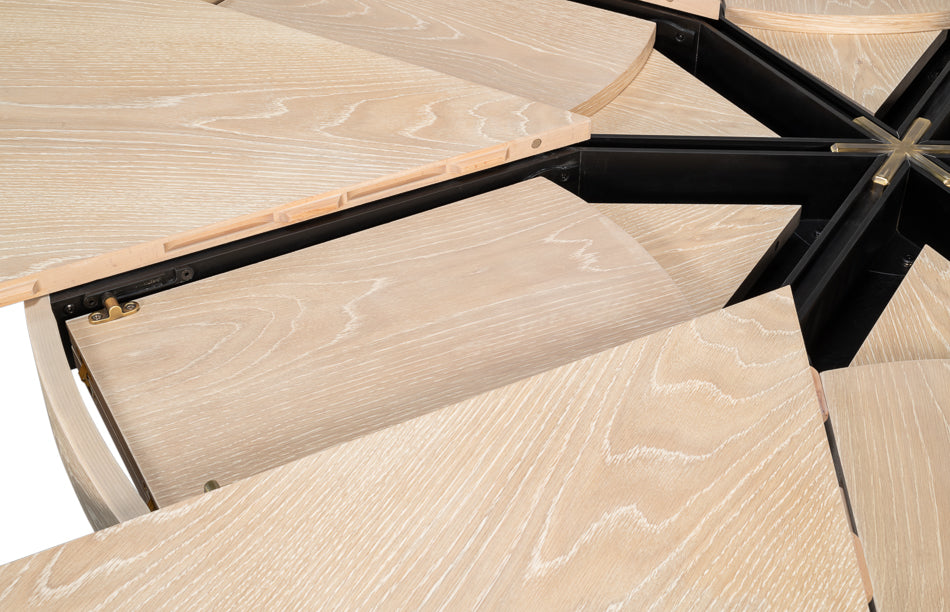 Tower Jupe Dining Table,Lrg,Bleached Oak by Sarreid Ltd - view 9