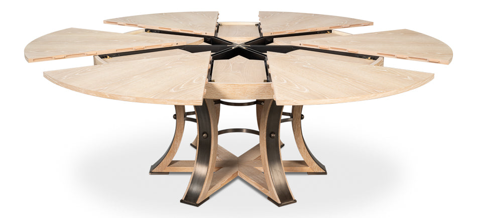 Tower Jupe Dining Table,Lrg,Bleached Oak by Sarreid Ltd - view 2