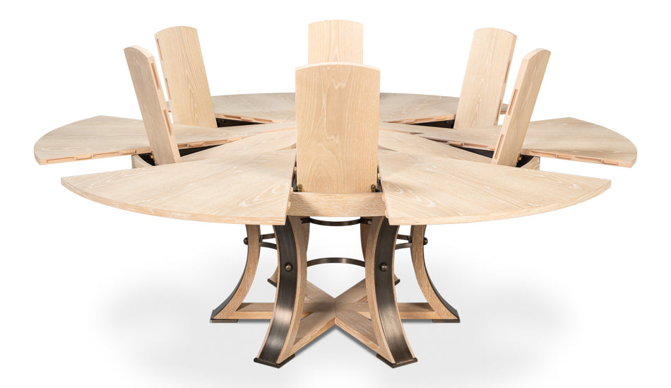 Tower Jupe Dining Table,Lrg,Bleached Oak by Sarreid Ltd - view 3
