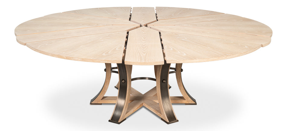Tower Jupe Dining Table,Lrg,Bleached Oak by Sarreid Ltd - view 4