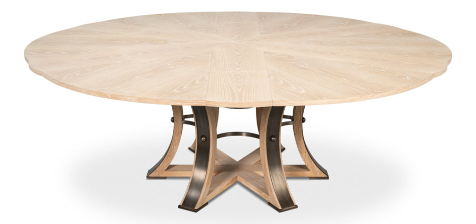 Tower Jupe Dining Table,Lrg,Bleached Oak by Sarreid Ltd - view 5