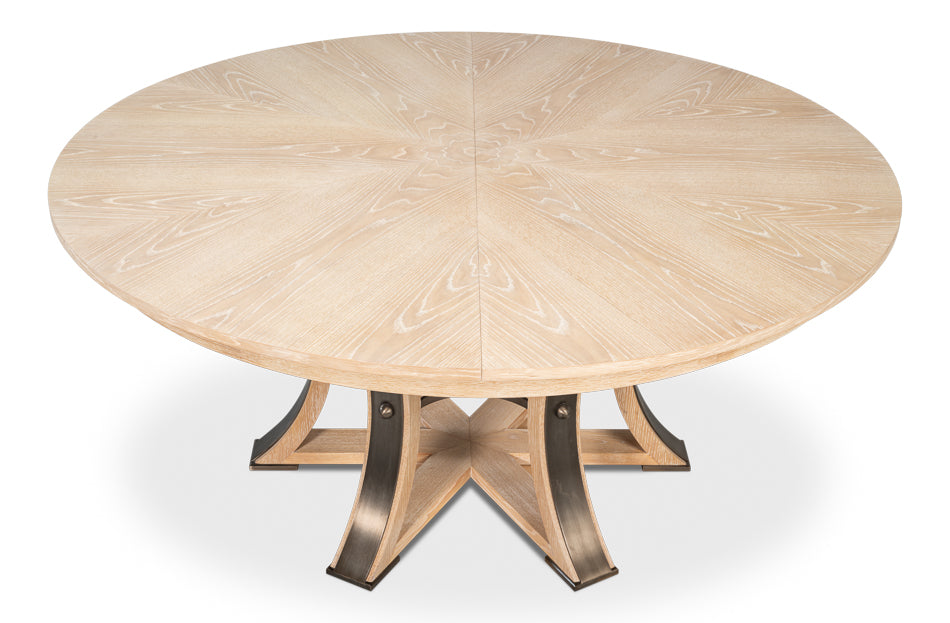 Tower Jupe Dining Table,Lrg,Bleached Oak by Sarreid Ltd - view 6