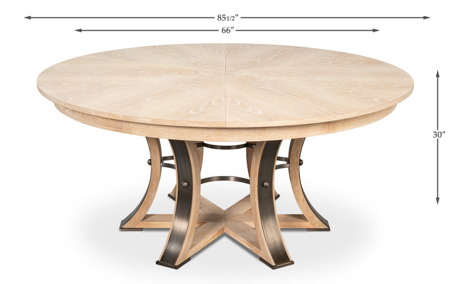 Tower Jupe Dining Table,Lrg,Bleached Oak by Sarreid Ltd - view 7