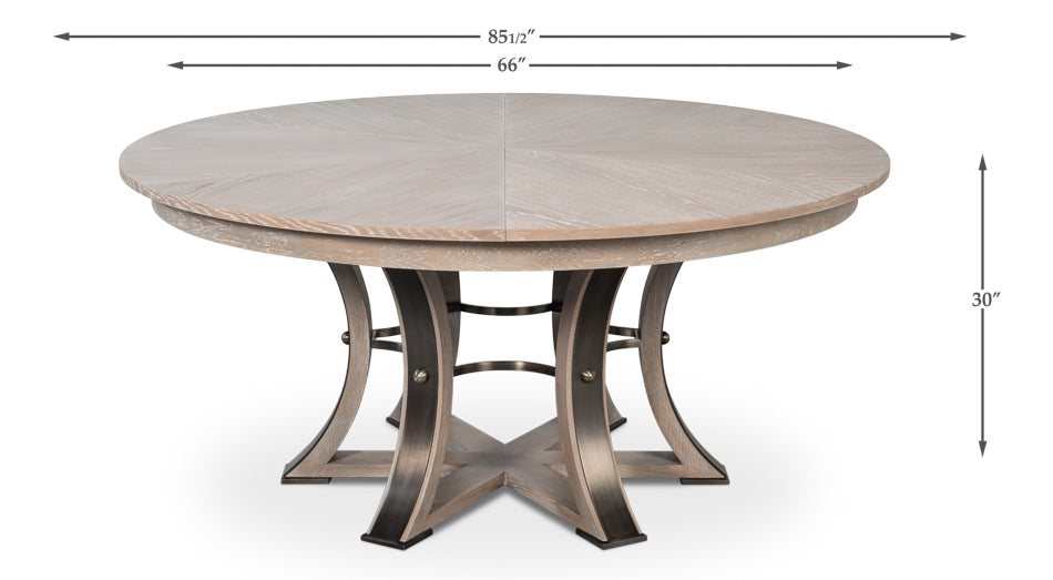 Tower Jupe Dining Table,Lrg,Moonskin by Sarreid Ltd - view 7