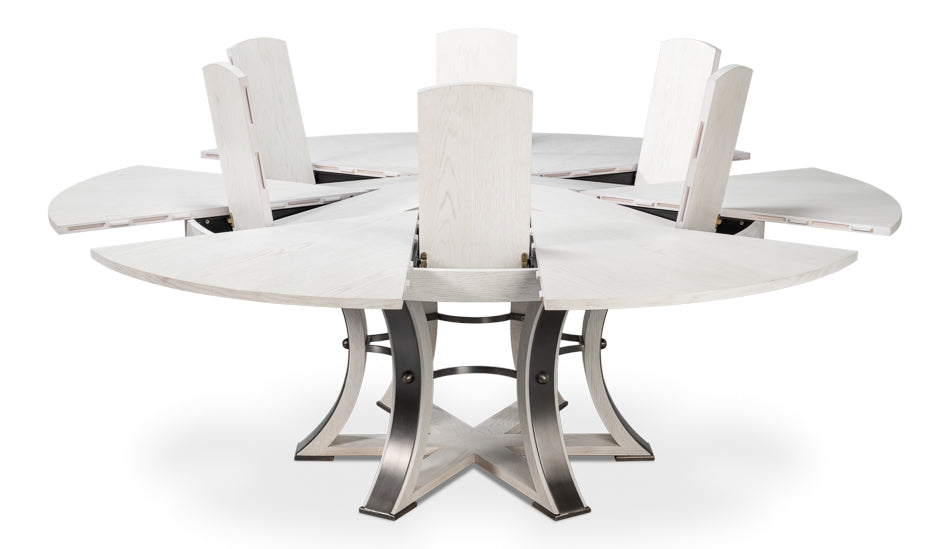 Tower Jupe Dining Table,Lrg,Working Wht by Sarreid Ltd - view 3