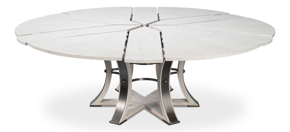 Tower Jupe Dining Table,Lrg,Working Wht by Sarreid Ltd - view 4