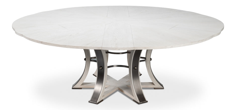 Tower Jupe Dining Table,Lrg,Working Wht by Sarreid Ltd - view 5